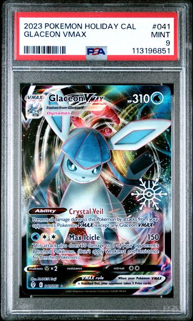 2023 Pokémon Holiday Calendar | #041 Glaceon VMAX | PSA 9