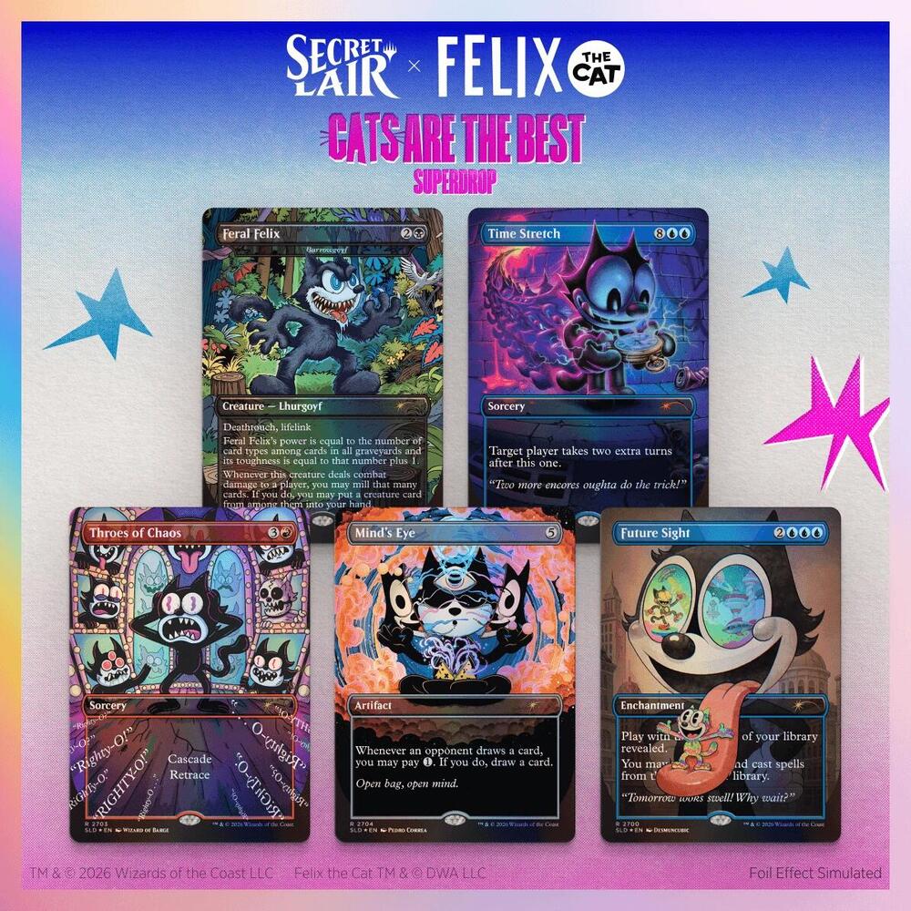 Magic the Gathering | Secret Lair x Felix | The Cat The Magic Bag of Tricks Foil Edition